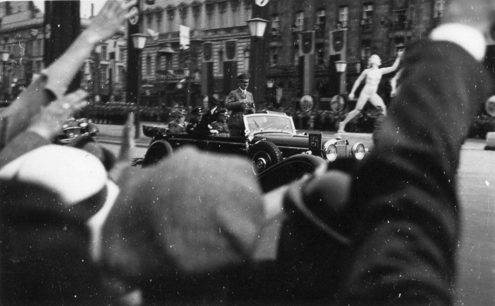 Adolf Hitler in Berlin on his way to the Olympic stadium for the opening of the 1936 Olympic games 